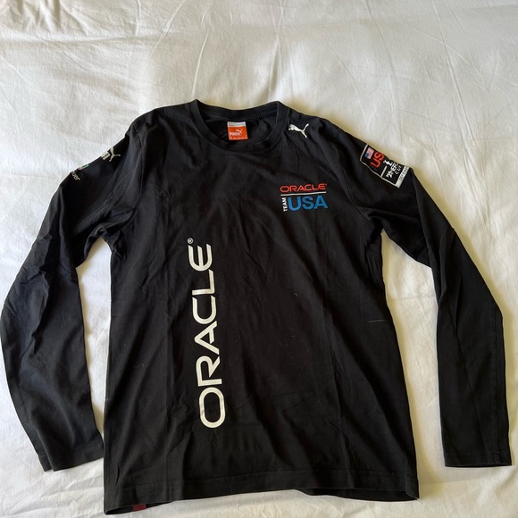 PUMA Men's Black Oracle America's Cup Sailing Cotton Long Sleeve Team USA - Picture 1 of 3